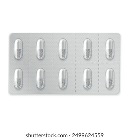 Transparent medical packaging containing several capsules ready for medical use in various situations