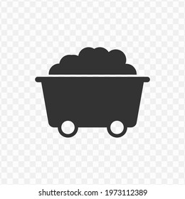 Transparent Mine Cart Icon Png, Vector Illustration Of An Mine Cart Icon In Dark Color And Transparent Background(png).