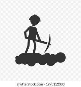 Transparent miners icon png, vector illustration of an miners icon in dark color and transparent background(png).