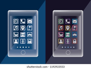 Transparent Mobile tablet - prototype phone 2set / The inside of the screen is transparent. - Powered by Shutterstock - Get 15% off with code: PIKWIZARD15
