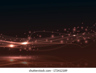Transparent modern wave on a dark background. Vector illustration