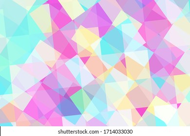 Transparent mosaic vector background. Color squares overlay abstraction. Trendy abstract design for cover. Modern technology wallpaper. Colorful banner template. Color block ornament. Digital texture
