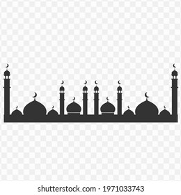 Transparent mosque icon png, vector illustration of an mosque in dark color and transparent background(png)