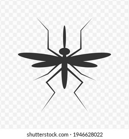 Transparent mosquito icon , vector illustration of an mosquito icon in dark color and transparent background