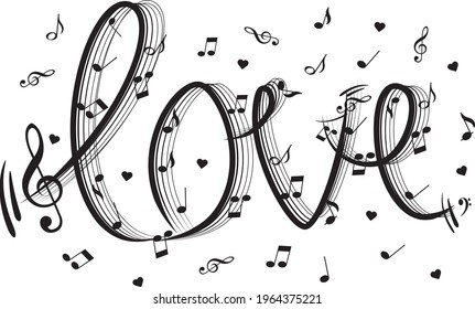 Transparent music notes background illustration. Music art vector.