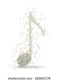 Transparent music notes theme, illustration