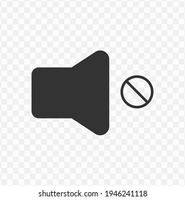 Transparent mute icon png, vector illustration of an mute icon in dark color and transparent background(png)