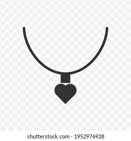Transparent necklace love icon png, vector illustration of an necklace love icon in dark color and transparent background(png)