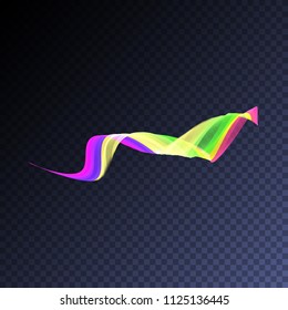 Transparent neon light effect. Holographic shape. Vector glowing magic rainbow transparent element for your design. Beautiful flame, flare, explosion.