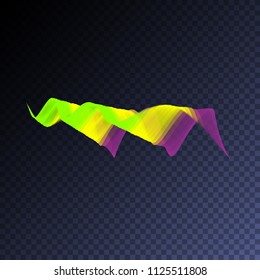Transparent neon light effect. Holographic shape. Vector glowing magic rainbow transparent element for your design. Beautiful flame, flare, explosion.