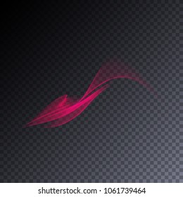 Transparent neon light effect. Vector glowing magic rainbow smoke element for your design. Beautiful flame, flare, explosion.