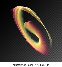 Transparent neon light effect. Vector semitransparent glowing magic rainbow  element for your design. Beautiful flame, flare, light trail, hologram.
