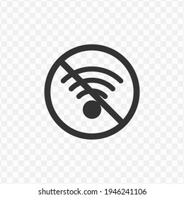 Transparent no signal icon png, vector illustration of an no signal icon in dark color and transparent background(png)