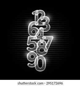 Transparent Number 0-9.Vector illustration.