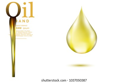 Transparent oil drop isolated on white background