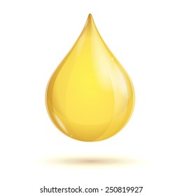 Transparent oil drop isolated on white background