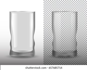 Transparent and opaque glass. Realistic vector illustration.