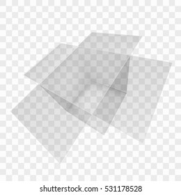 Transparent Opened White Glass Package Box. EPS10 Vector