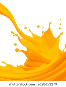 Transparent orange liquid splash. Juice background. Elements for your design. orange juice splashes