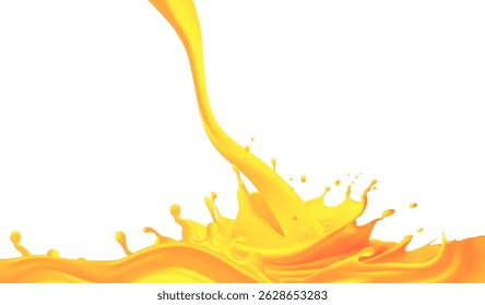 Transparent orange liquid splash. Juice background. Elements for your design. orange juice splashes