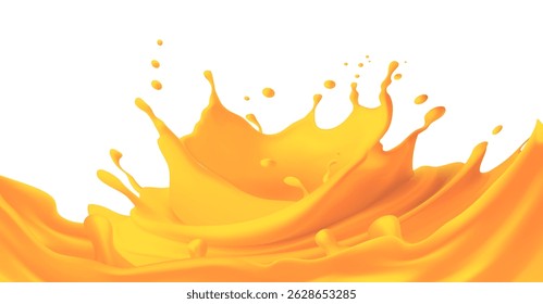 Transparent orange liquid splash. Juice background. Elements for your design. orange juice splashes