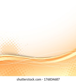 Transparent orange wave background template. Vector illustration
