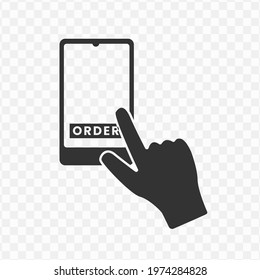 Transparent order icon png, vector illustration of an order icon in dark color and transparent background(png).