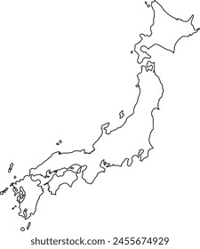 Transparente Umrisskarte von Japan