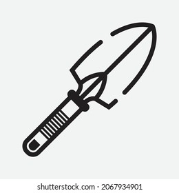 Transparent Outlined Isolated Garden Trowel Icons and Illustration For Multi-Purpose Application with Scalable Vector Graphics