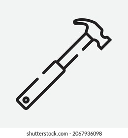 Transparent Outlined Isolated Hammer Icons and Illustration For Multi-Purpose Application with Scalable Vector Graphics