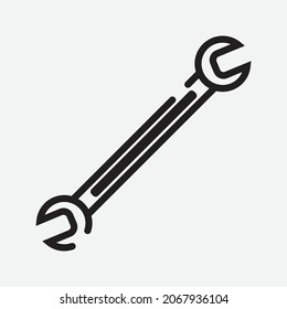Transparent Outlined Isolated Wrench Icons and Illustration For Multi-Purpose Application with Scalable Vector Graphics
