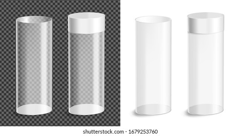 Transparent Oval Tube For Perfume. Packaging For Snacks, Food
