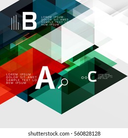 Transparent overlapping triangles abstract background