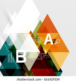 Transparent overlapping triangles abstract background