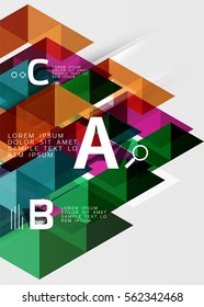 Transparent overlapping triangles abstract background