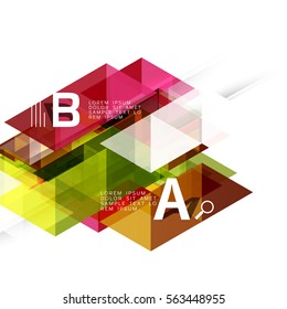 Transparent overlapping triangles abstract background