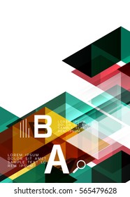 Transparent overlapping triangles abstract background