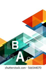 Transparent overlapping triangles abstract background