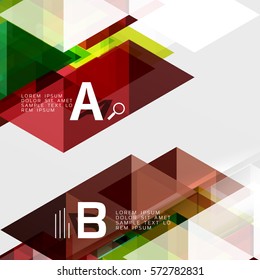 Transparent overlapping triangles abstract background