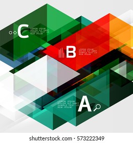 Transparent overlapping triangles abstract background