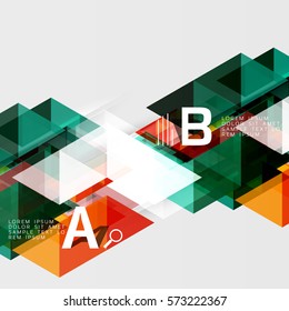 Transparent overlapping triangles abstract background