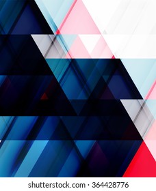 Transparent overlapping triangles on white. Business or technology minimal futuristic template