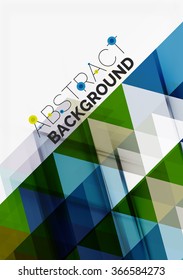 Transparent overlapping triangles on white. Business or technology minimal futuristic template