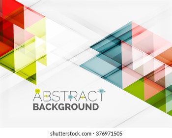 Transparent overlapping triangles on white. Business or technology minimal futuristic template