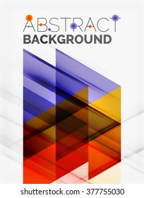 Transparent overlapping triangles on white. Business or technology minimal futuristic template