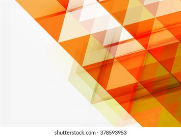 Transparent overlapping triangles on white. Business or technology minimal futuristic template