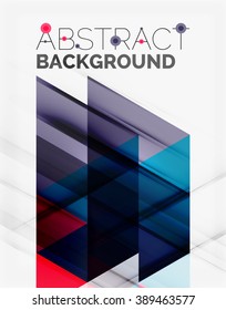 Transparent overlapping triangles on white. Business or technology minimal futuristic template. Vector illustration