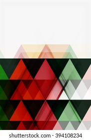 Transparent overlapping triangles on white. Business or technology minimal futuristic template. Vector illustration