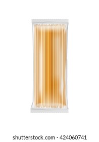 Transparent package for spaghetti, macaroni, pasta. Vector transparent soft packing.