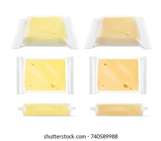 Transparent packaging.  Cheese with holes